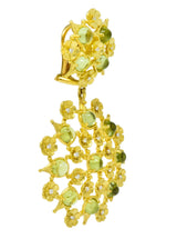 Paul Morelli 8.18 CTW Peridot Diamond 18 Karat Green Gold Floral Lace Earrings - Wilson's Estate Jewelry