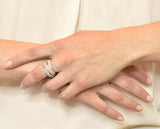 Rabino 5.00 CTW Diamond 18 Karat Tri-Colored Italian Rolling Band Trinity Ring - Wilson's Estate Jewelry