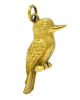 Realistic 18 Karat Green Gold Kookaburra Bird Pendant Charm - Wilson's Estate Jewelry