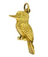 Realistic 18 Karat Green Gold Kookaburra Bird Pendant Charm - Wilson's Estate Jewelry