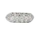 Retro 0.20 CTW Diamond 18 Karat White Gold Band Ring Wilson's Estate Jewelry