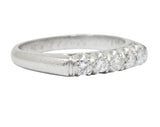 Retro 0.25 CTW Diamond Platinum Anniversary Band Ring Wilson's Estate Jewelry