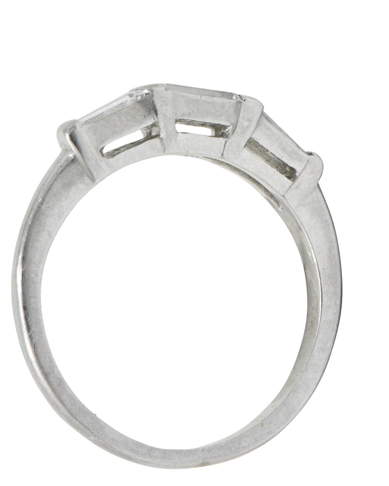 Retro 0.25 CTW Diamond Platinum Band Ring Wilson's Estate Jewelry