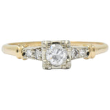 Retro 0.32 CTW Diamond 14 Karat Gold Engagement Ring Circa 1940 Wilson's Estate Jewelry