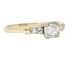 Retro 0.32 CTW Diamond 14 Karat Gold Engagement Ring Circa 1940 Wilson's Estate Jewelry