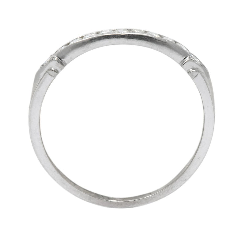Retro 0.33 CTW Round Brilliant Cut Diamond Platinum Band Ring - Wilson's Estate Jewelry