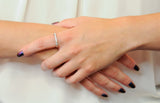 Retro 0.33 CTW Round Brilliant Cut Diamond Platinum Band Ring - Wilson's Estate Jewelry