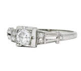 Retro 0.35 CTW Diamond 18 Karat White Gold Engagement Ring Circa 1950 - Wilson's Estate Jewelry