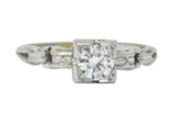 Retro 0.40 CTW Diamond 18 Karat White Gold Engagement Ring Wilson's Estate Jewelry