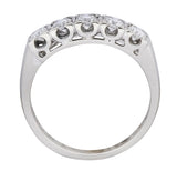 Retro 0.50 CTW Diamond 14 Karat White Gold Anniversary Band Ring 1950's - Wilson's Estate Jewelry