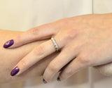 Retro 0.50 CTW Diamond 14 Karat White Gold Stackable Anniversary Band Ring Wilson's Estate Jewelry