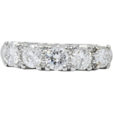 Retro 0.50 CTW Diamond 14 Karat White Gold Stackable Anniversary Band Ring Wilson's Estate Jewelry