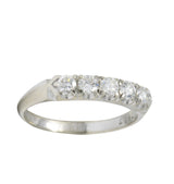 Retro 0.50 CTW Diamond 14 Karat White Gold Anniversary Stackable Band Ring Wilson's Estate Jewelry