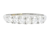 Retro 0.50 CTW Diamond Platinum Anniversary Stackable Ring Wilson's Estate Jewelry