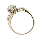 Retro 0.55 CTW Diamond Platinum-Topped 14 Karat Gold Engagement Ring Wilson's Estate Jewelry