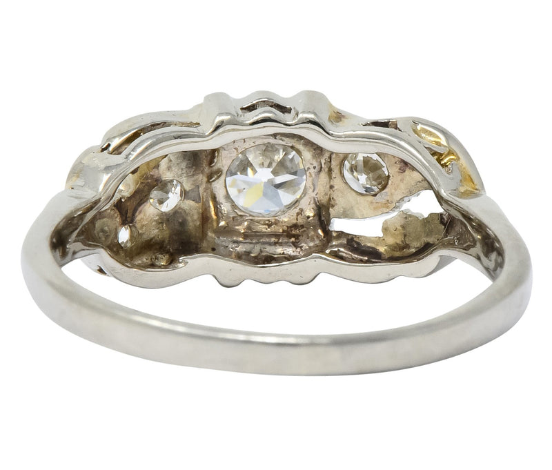 Retro 0.65 CTW Diamond 14 Karat White Gold Engagement Ring - Wilson's Estate Jewelry