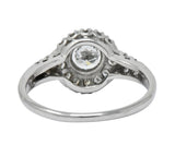 Retro 0.80 CTW Diamond Platinum Cluster Engagement Ring - Wilson's Estate Jewelry