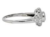 Retro 0.80 CTW Diamond Platinum Cluster Engagement Ring - Wilson's Estate Jewelry