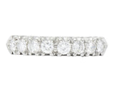 Retro 0.85 CTW Diamond Platinum Anniversary Stackable Band Ring Wilson's Estate Jewelry