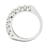 Retro 0.85 CTW Diamond Platinum Anniversary Stackable Band Ring Wilson's Estate Jewelry