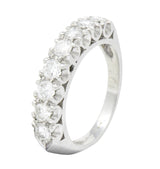 Retro 0.85 CTW Diamond Platinum Anniversary Stackable Band Ring Wilson's Estate Jewelry