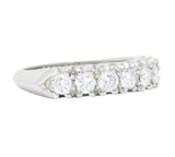 Retro 0.85 CTW Diamond Platinum Anniversary Stackable Band Ring Wilson's Estate Jewelry