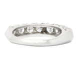 Retro 0.85 CTW Diamond Platinum Anniversary Stackable Band Ring Wilson's Estate Jewelry
