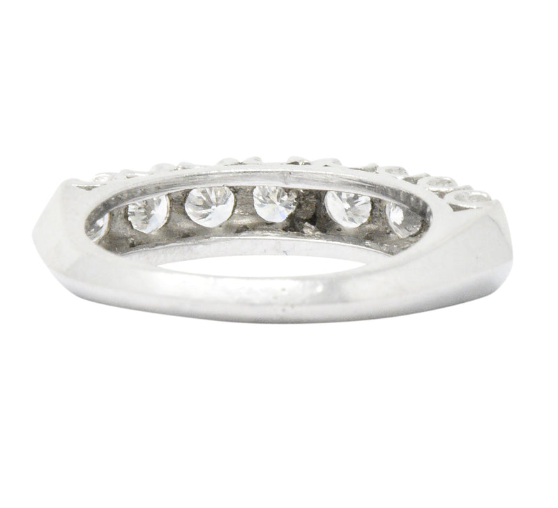 Retro 0.85 CTW Diamond Platinum Anniversary Stackable Band Ring Wilson's Estate Jewelry