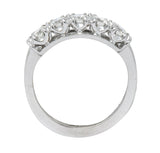 Retro 0.90 CTW Diamond Platinum Anniversary 5 Stone Band Ring Wilson's Antique & Estate Jewelry
