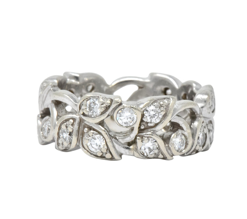 Retro 0.95 CTW Diamond 14 Karat White Gold Band Ring - Wilson's Estate Jewelry