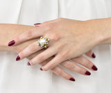 Retro 0.95 CTW Diamond South Sea Pearl 18 Karat Gold Cluster Ring - Wilson's Estate Jewelry