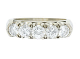 Retro 1.00 CTW Diamond 14 Karat White Gold Fishtail Band Ring - Wilson's Estate Jewelry