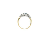Retro 1.00CTS Zircon Diamond Platinum & 14K Gold Ring Wilson's Estate Jewelry