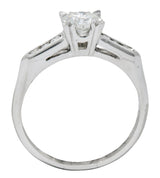 Retro 1.08 CTW Round Brilliant Cut Diamond Platinum Engagement Ring - Wilson's Estate Jewelry