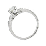 Retro 1.09 CTW Diamond Platinum Engagement Ring GIA Wilson's Estate Jewelry