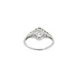 Retro 1.10 CTW Diamond Platinum Engagement Ring Circa 1940's Wilson's Estate Jewelry