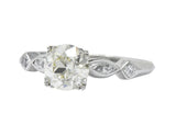 Retro 1.69 CTW Diamond Platinum Geometric Engagement Ring GIA Wilson's Estate Jewelry