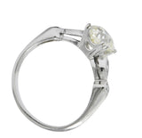 Retro 1.69 CTW Diamond Platinum Geometric Engagement Ring GIA Wilson's Estate Jewelry