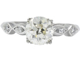 Retro 1.69 CTW Diamond Platinum Geometric Engagement Ring GIA Wilson's Estate Jewelry