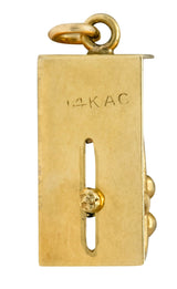 Retro 14 Karat Gold Articulated Bowling Lane Charm - Wilson's Estate Jewelry