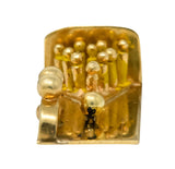 Retro 14 Karat Gold Articulated Bowling Lane Charm - Wilson's Estate Jewelry