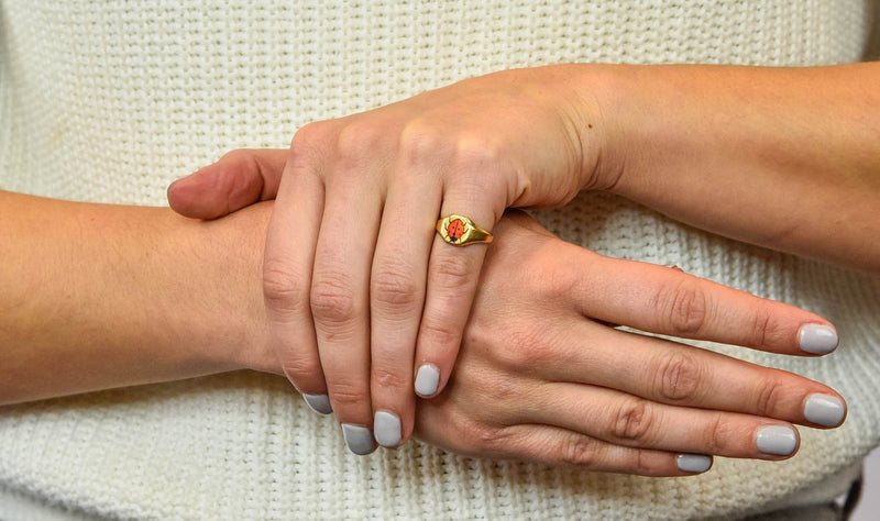 Buy 18K Gold Plated Single Pearl Ring, Pinky Finger Ring, Stacking Ring,  Minimalist Ring, Chic Pearl Ring, Simple Pearl Ring, Chunky Gold Ring  Online in India - Etsy