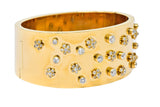 Retro 2.28 CTW Diamond 14 Karat Yellow Gold Bangle 1940's Bracelet - Wilson's Estate Jewelry