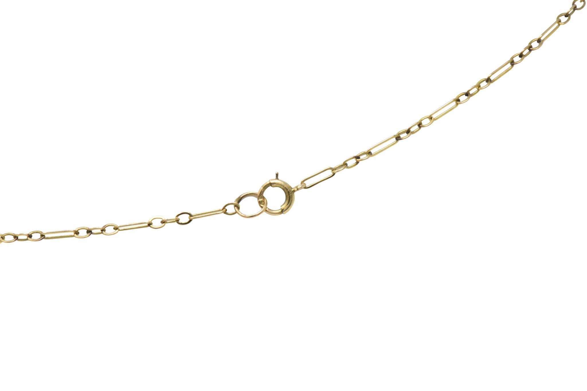 Retro 4.75 CTW Blue Zircon Seed Pearl 14 Karat Gold Drop Necklace Wilson's Estate Jewelry
