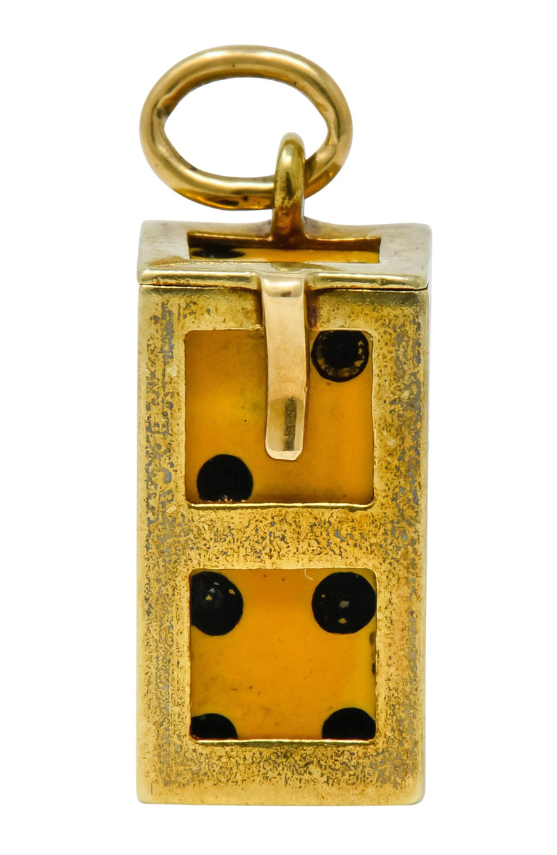 Retro Bakelite 14 Karat Gold Removable Lucky Dice Charm - Wilson's Estate Jewelry