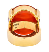 Retro Carnelian Intaglio 18 Karat Gold Deo Regi Patria Unisex Ring - Wilson's Estate Jewelry