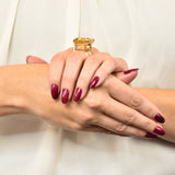 Retro Citrine Intaglio 14 Karat Gold Statement Ring - Wilson's Estate Jewelry