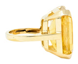 Retro Citrine Intaglio 14 Karat Gold Statement Ring - Wilson's Estate Jewelry