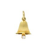 Retro Diamond 14 Karat Gold Articulated Bell Charm Wilson's Estate Jewelry