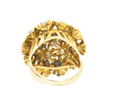 Retro Diamond 18 Karat Gold Flower Bouquet En Tremblant Ring Wilson's Estate Jewelry